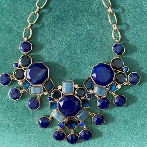 Banana Republic Gold & Blue Statement Necklace
